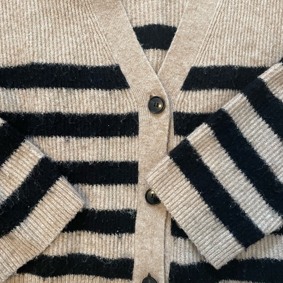 H&M Black and Brown Striped Cardigan - Picture 3 of 4